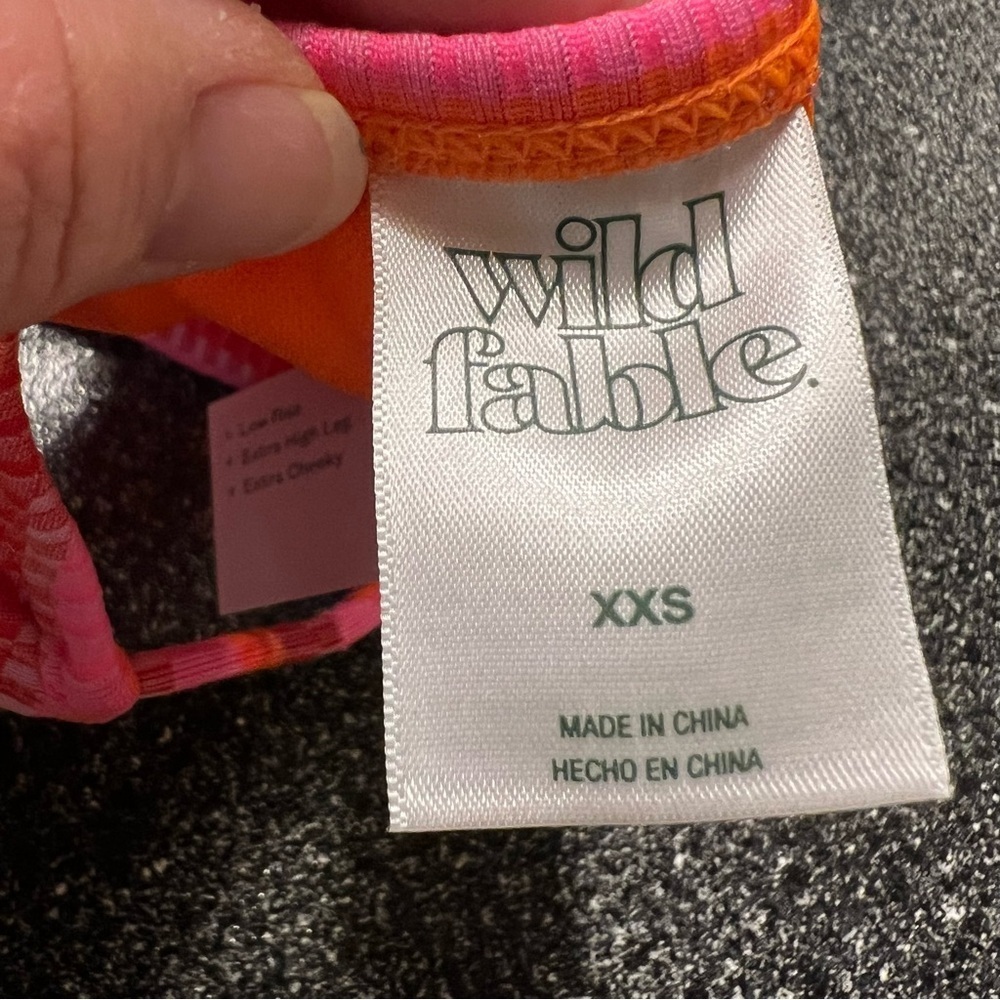 ❤️3/$15 NWT Wild Fable Pink and Orange Bikini Bottom (XXS) - Picture 5 of 6